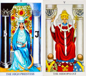 highpriestess-hierophant-tarot-cards